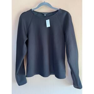 NWT Banana Republic Scuba Fitted Long Sleeve Raglan Top Black Medium